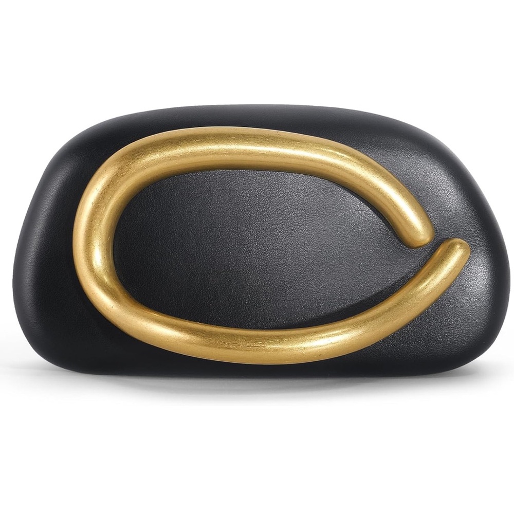 Black Clutch with Gold Accent